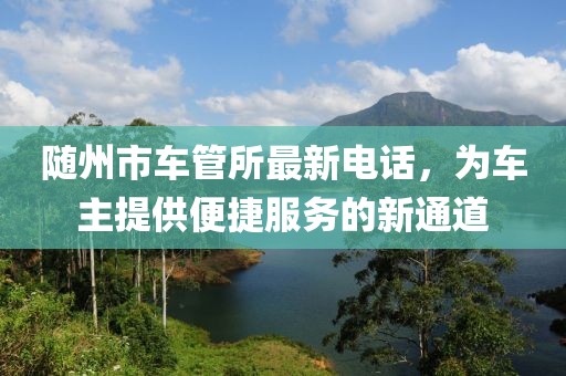 隨州市車管所最新電話，為車主提供便捷服務(wù)的新通道