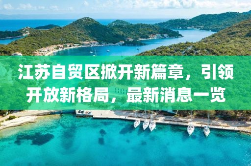 江蘇自貿(mào)區(qū)掀開新篇章，引領(lǐng)開放新格局，最新消息一覽