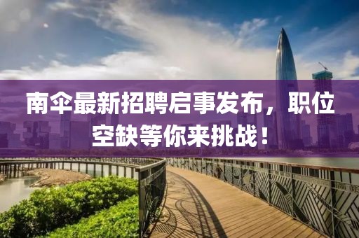 南傘最新招聘啟事發(fā)布，職位空缺等你來挑戰(zhàn)！