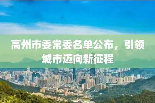 高州市委常委名單公布，引領(lǐng)城市邁向新征程